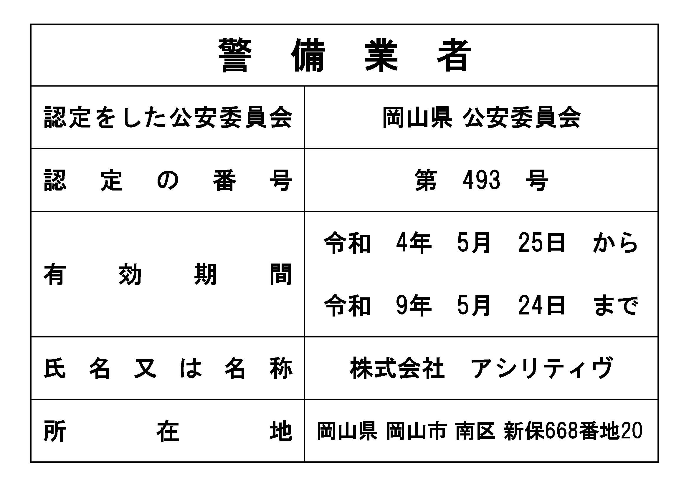 標識の様式警備業